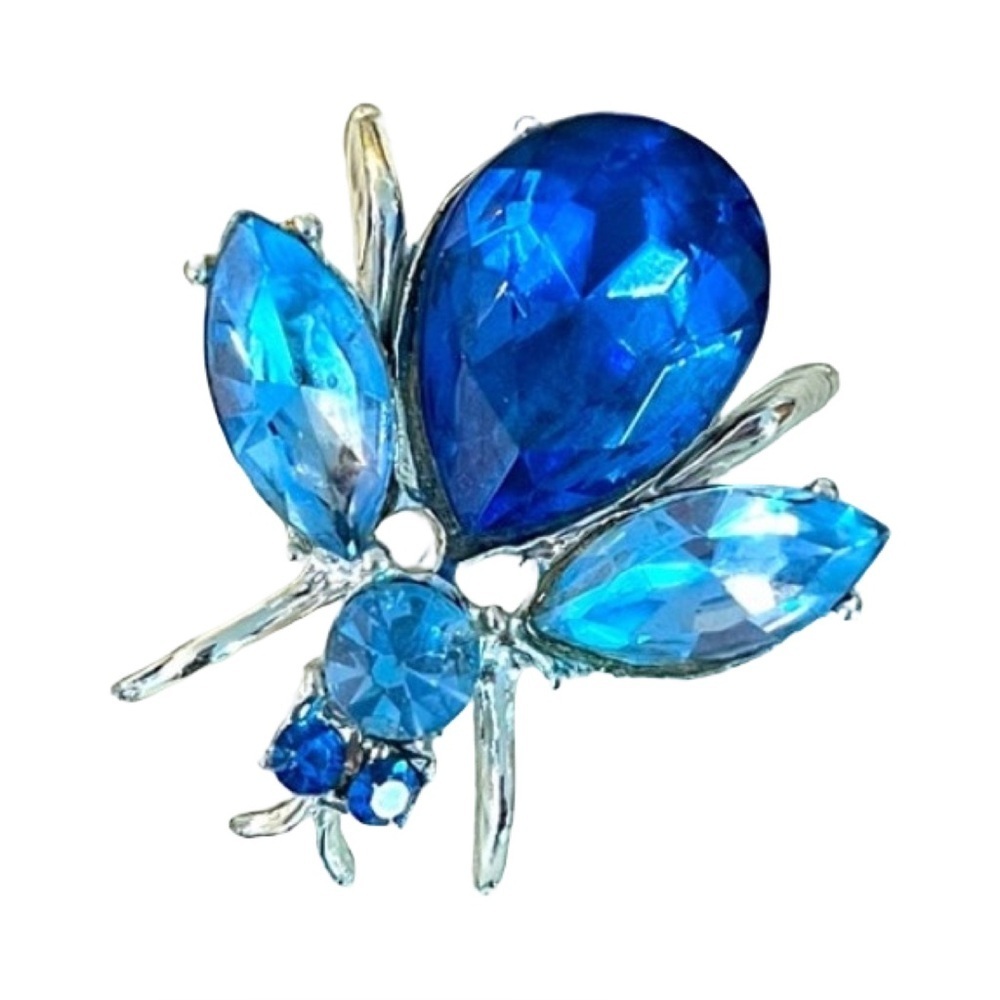 Vintage Blue Crystal Insect Brooch
